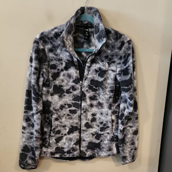 The North Face Black and Gray Patterned Fleece XS Camo Grey - Picture 1 of 6